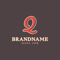 Retro Letter Q Logo in Vintage Western Style with Double Layer. Usable for Vector Font, Labels, Posters etc