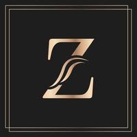 elegante letra z elegante logotipo caligráfico real hermoso. emblema dibujado en oro vintage para diseño de libros, marca, tarjeta de visita, restaurante, boutique u hotel vector