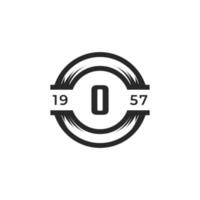 Vintage Insignia Number 0 Logo Design Template Element. Suitable for Identity, Label, Badge, Cafe, Hotel Icon Vector