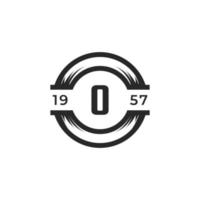 Vintage Insignia Number 0 Logo Design Template Element. Suitable for Identity, Label, Badge, Cafe, Hotel Icon Vector