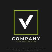 Simple Letter V Inside Square Modern Logo. Usable for Business and Branding Logos. vector