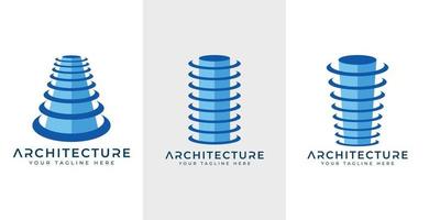 Architecture building  logo design template real estate services vector