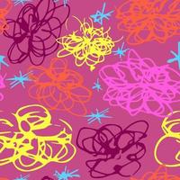 Trendy creative seamless pattern with hand drawn abstract scribbles. For printing for modern and original textile, wrapping paper, wall art design vector