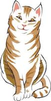 ilustración vectorial de lindo gato sonriente. vector