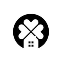 clover leaf house icon vector