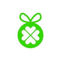 green clover gift logo icon vector