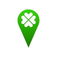 pointer with clover icon logo vector