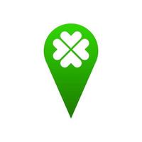 pointer with clover icon logo vector