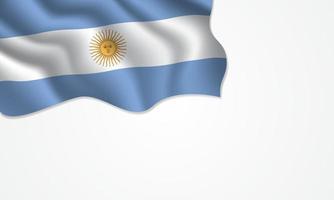 bandera argentina ondeando ilustración con espacio de copia en antecedentes aislados