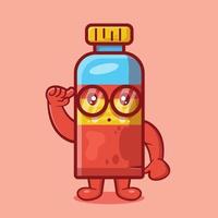 genius juice bottle character mascot isolated cartoon in flat style vector