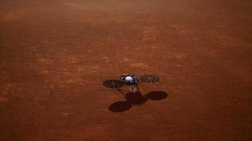 inzicht mars verkennen van het oppervlak van de rode planeet. elementen geleverd door nasa. video