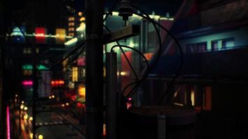 scena notturna della città del giappone con luci al neon video