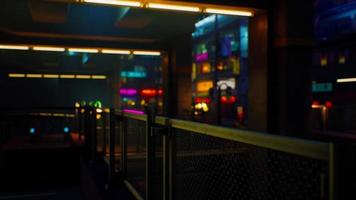 nachtszene der japanischen stadt mit neonlichtern video