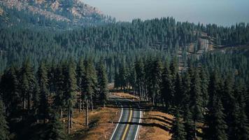 Aerial view on a winding road in summer day video