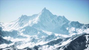 Panoramic view of the ski slope with the mountains video