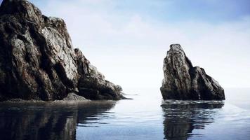 Aerial view of the dramatic coastline at the cliffs video