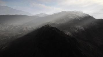 night desert landscape with rocky mountains and sunset video