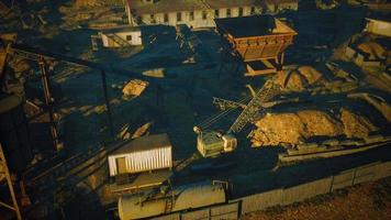 Aerial view of old abandoned mine video