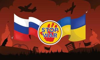 detener la guerra rusia y ucrania vector