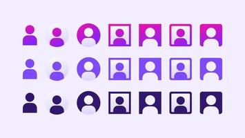 Person Team People Gradient Icon Set Vector Illustration Bundle User for Business and Graphics  User Interface Button Design
