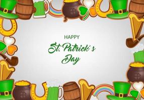 fondo del día de san patricio con galletas vector