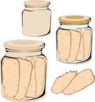 hand drawn jar and cookies vector illustration