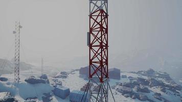 vista aérea de la estación antártica en la antártida video