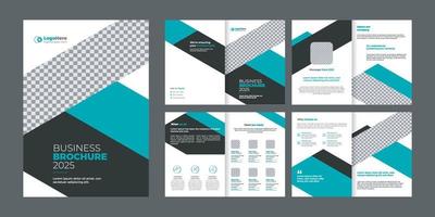 Multipurpose 8 pages business brochure, proposal, annual report template vector