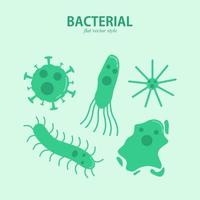 conjunto de diseño plano de vector bacteriano y viral