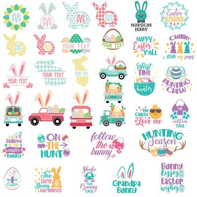 Happy Easter, set of vector design elements