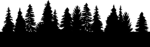 row of pine trees clip art