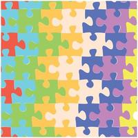 World autism awareness day. 2 April. Colorful puzzles. Medical vector illustration texture. Symbol of autism. Flat style.