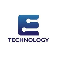 modern letter E technology logo design vector