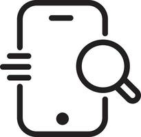 Explore inbox magnifier mobile search send message icon vector