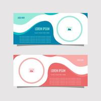 Vector Design Banner Background In Two Colors, blue and pink