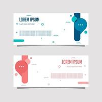 Vector Design Banner Background In Two Colors, blue and pink