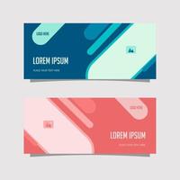 Vector Design Banner Background In Two Colors, blue and pink