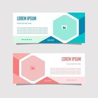 Vector Design Banner Background In Two Colors, blue and pink