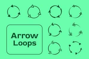 Arrow loops recycle style circle design for saving the green world. vector