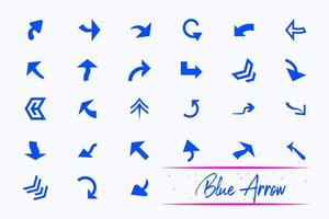 Blue arrow collection vector for content marketing, presentation, navigation.