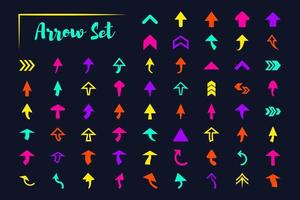 Arrow set vector objects. Useful for navigation, direction and presentation.