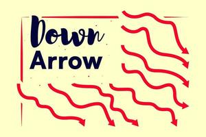 Curvy down arrow vector shapes for showing trends, data, information.