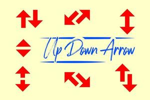 Up down arrow vector shapes retrograde direction.