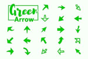 Green arrow collection vector for content marketing, presentation, navigation.