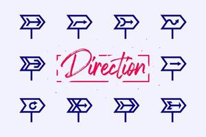 Arrow direction signboard shapes with multiple direction. vector