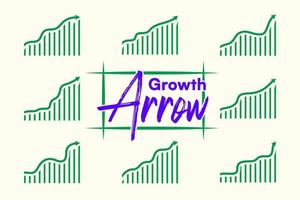 Business growth arrow chart showing upward trends in market. vector