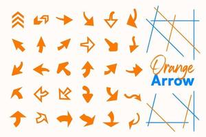 Orange arrow collection vector for content marketing, presentation, navigation.