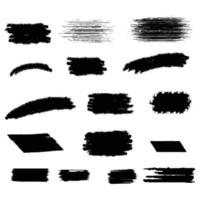 Ink brush stroke collection vector