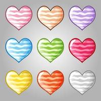 Sweet Cute Hearts Pastel Colorful for match 3 game style candy and jelly vector