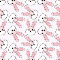 Background cute bunny pink 2d asset for user interface. Cartoon colorful Fantasy Seamless Pattern. vector